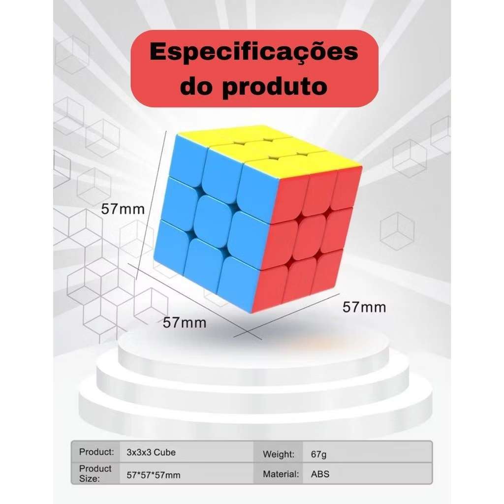 Cubo Mágico Anti-stress 3x3x3 Interativo Profissional Speed Gold Edition